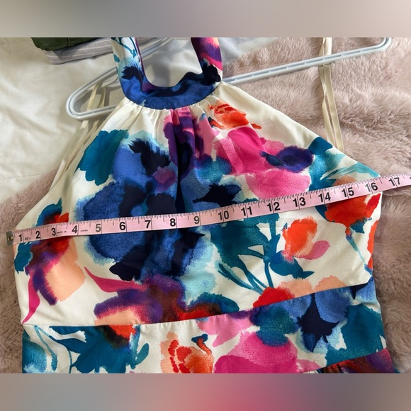 NEW Eliza J Floral Halter Maxi Formal Dress - Picture 12 of 13